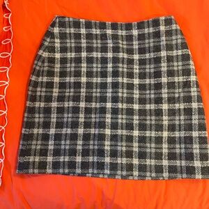 Ann Taylor Gray, Blue and White A-Line Skirt